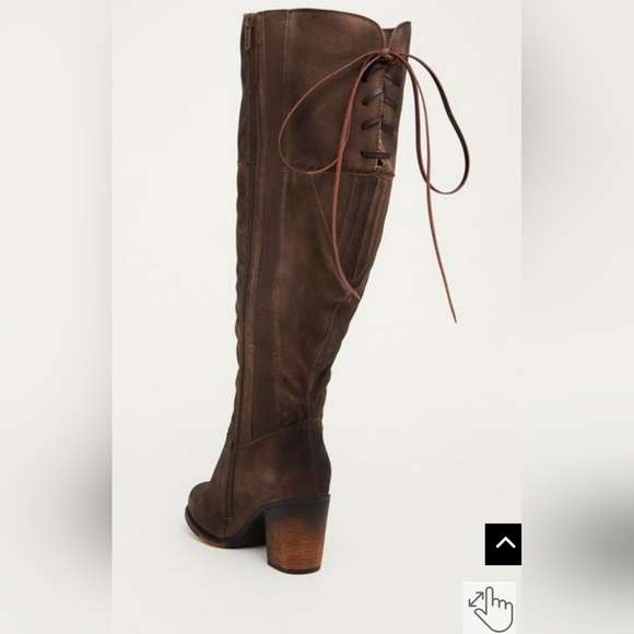 Distressed Lace Up Back Over-the-Knee Boots (Wide Width & Wide Calf) - Picture 2 of 4